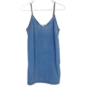 Aritzia Wilfred Free Vivienne Dress Womens XXS Blue Denim Chambray Sleeveless